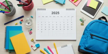 Organized back to school supplies for 2025 planning