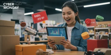 Small business owner strategizing for Cyber Monday sales growth