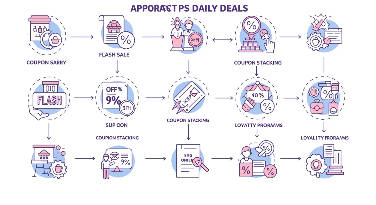 Infographic illustrating strategies for successful daily deal hunting