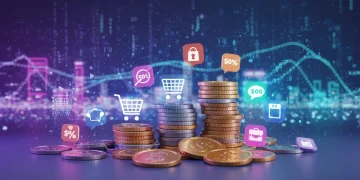 Digital graphic showing money savings from daily deals in 2025