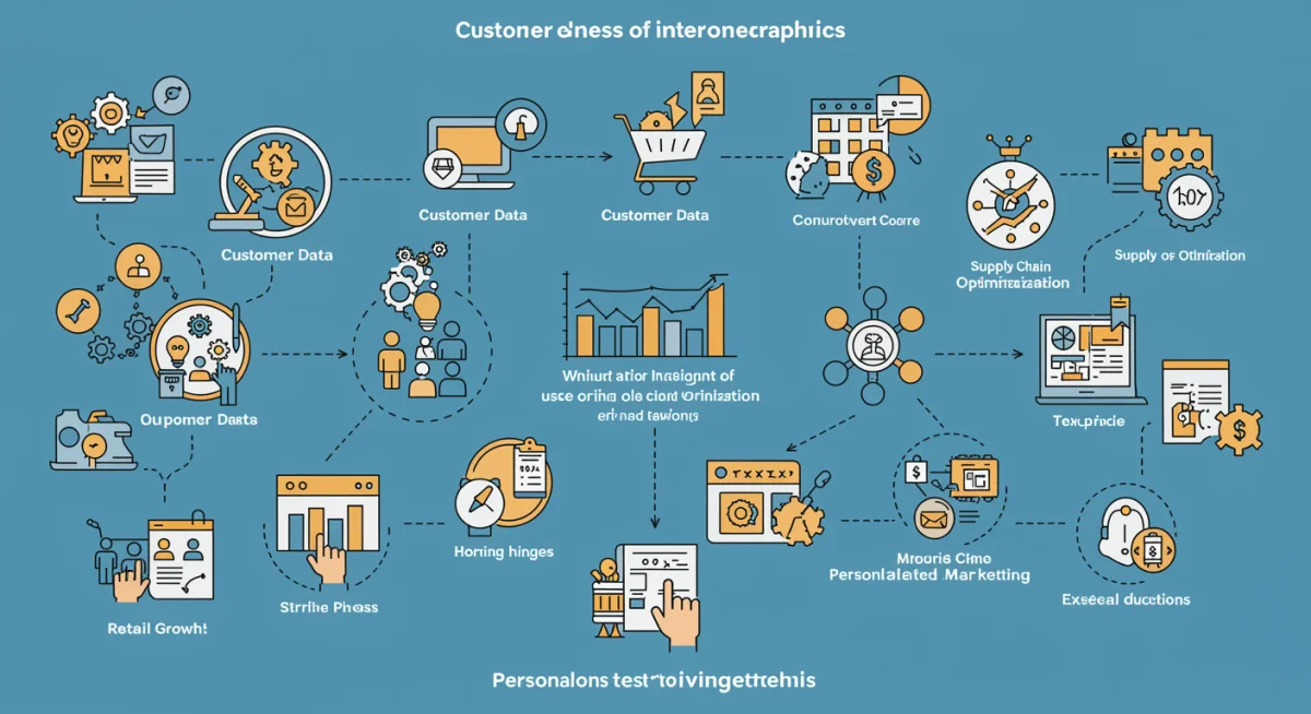 Infographic showing data-driven retail growth pillars