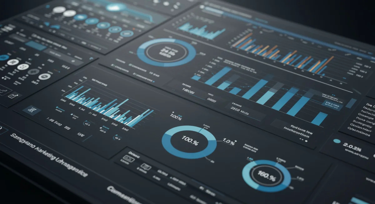 Digital marketing dashboard showing holiday campaign performance