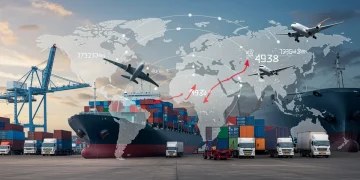 Global supply chain network with bottlenecks leading to US product price increases