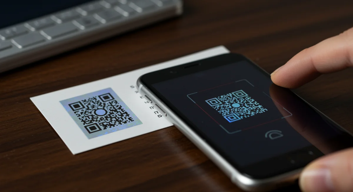 Scanning holographic security feature on product label for authenticity