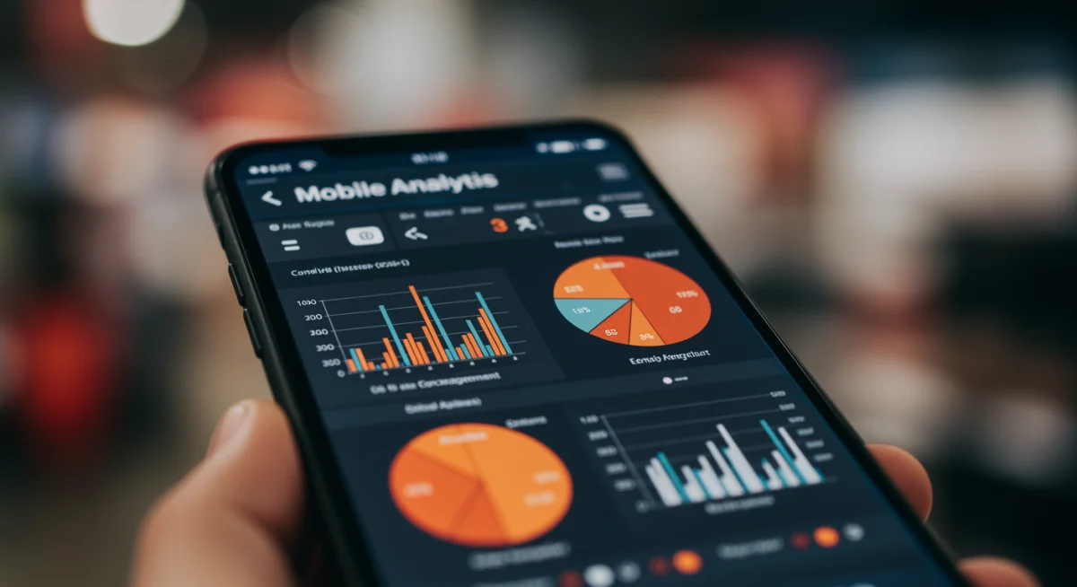 Mobile analytics dashboard showing customer engagement metrics