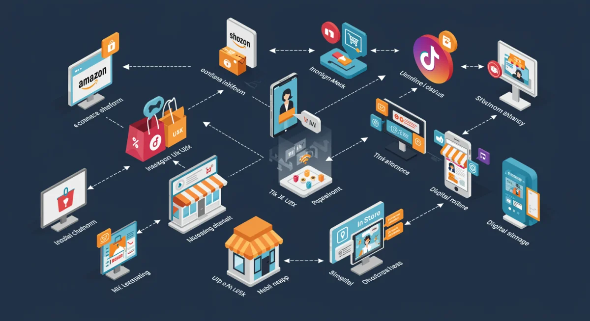 Omnichannel retail strategy connecting digital and physical storefronts
