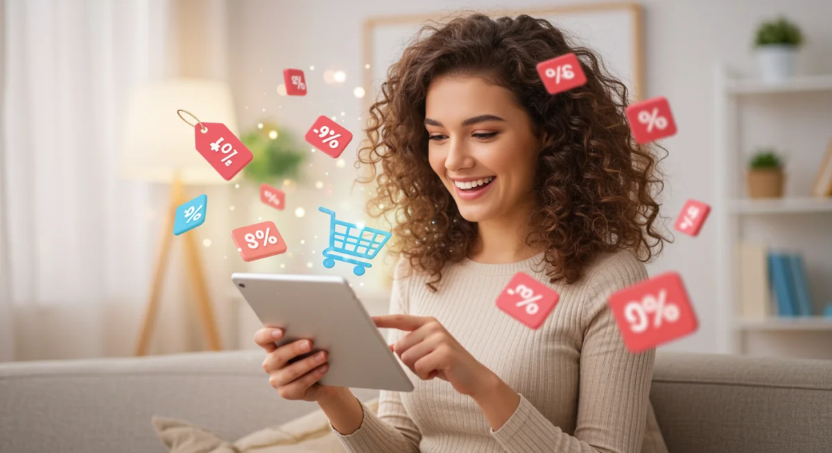 Person finding great deals online during a flash sale.