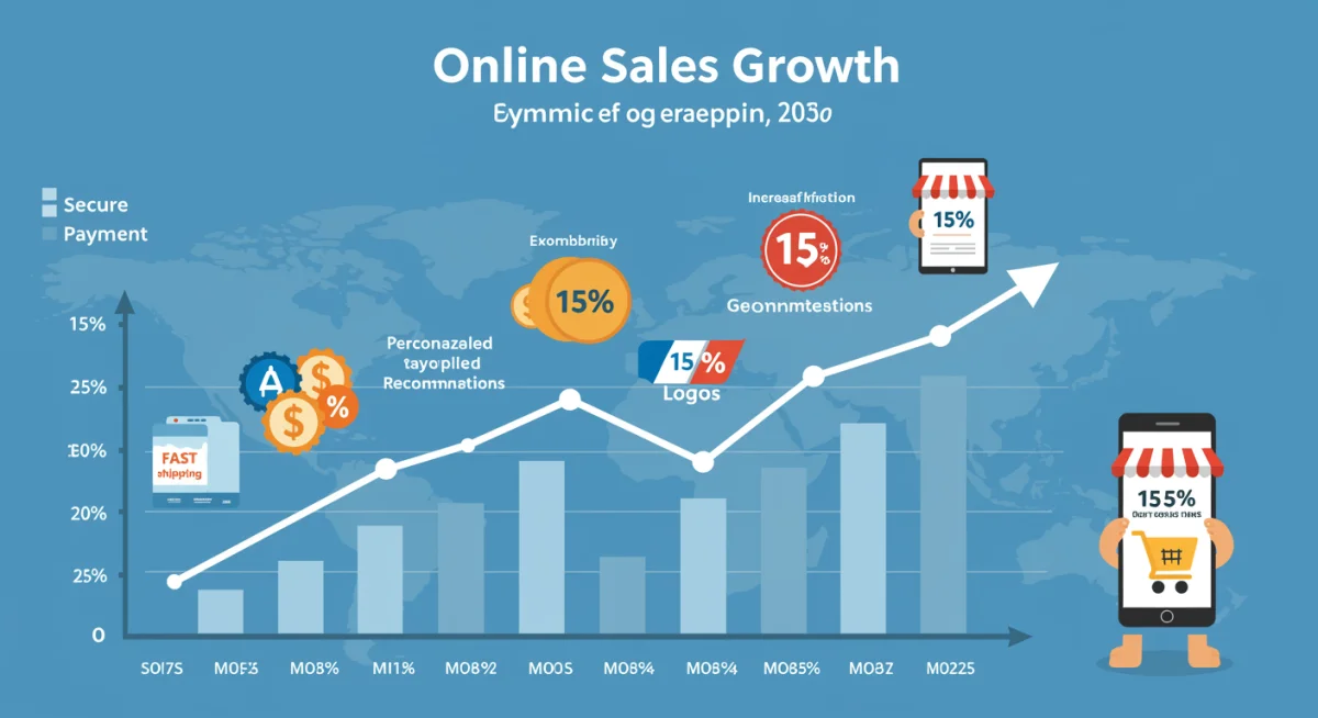 Infographic showing factors driving 2025 online sales growth