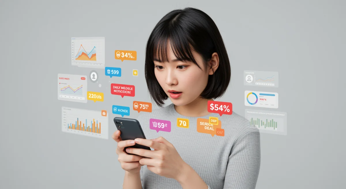 Person viewing personalized daily deals on a smartphone