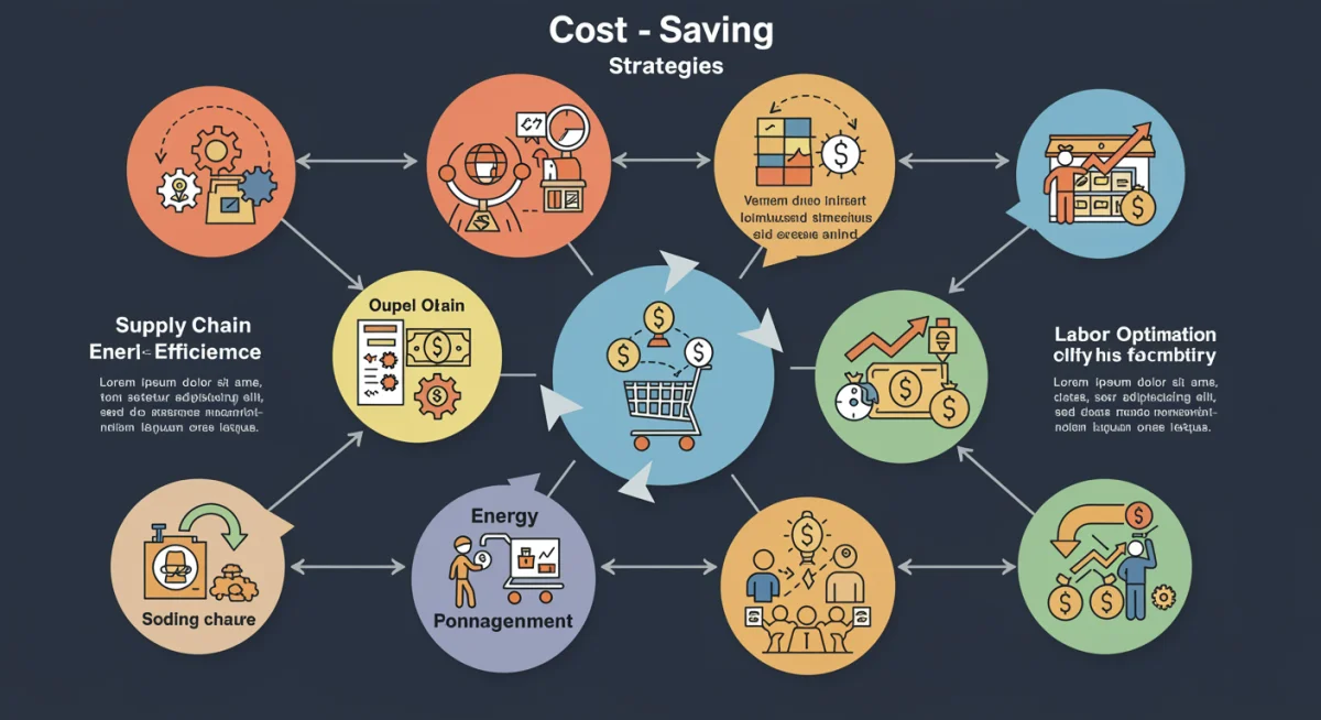 Infographic showing retail cost-saving strategies