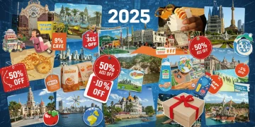 Diverse products with 50% off tags on daily deal platforms in 2025