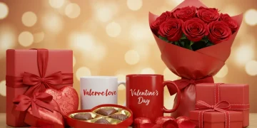 Valentine's Day 2025: Top 6 Profitable Product Categories Assortment of Valentine's Day gifts, including chocolates, roses, and personalized items.